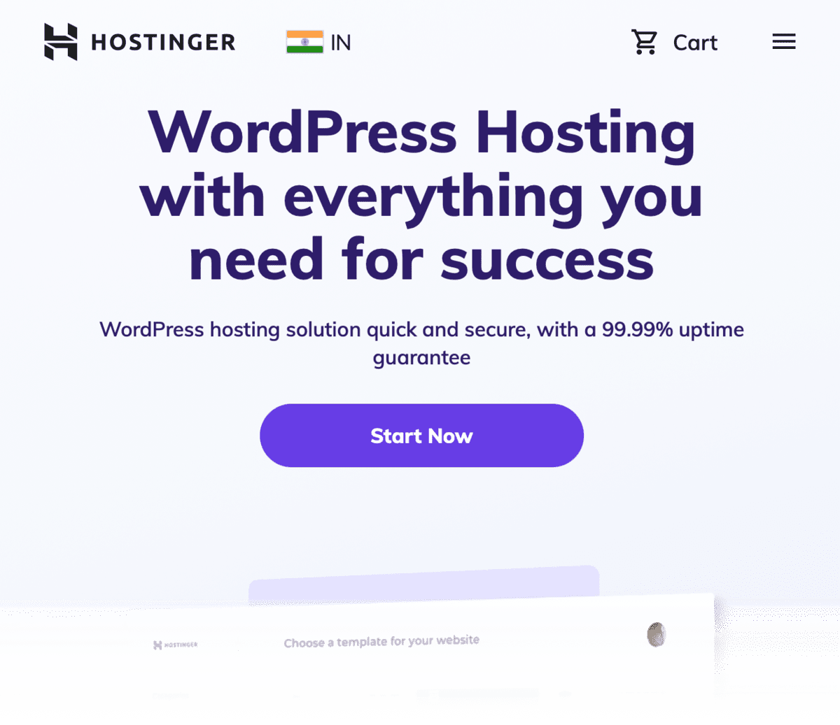 WordPress Hosting India Hostinger