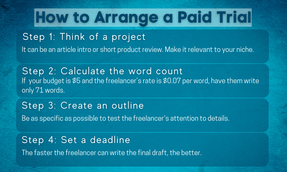 How to arrange a paid trial for freelancers