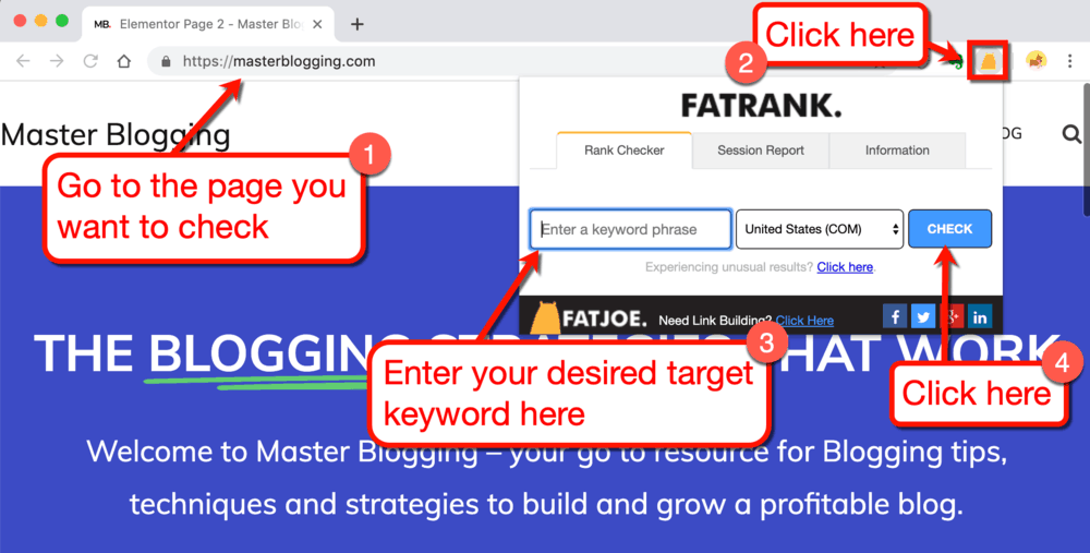 How to Use FATRANK Chrome Extension