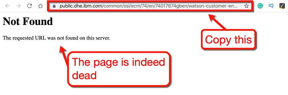 IBM Online Page Not Found