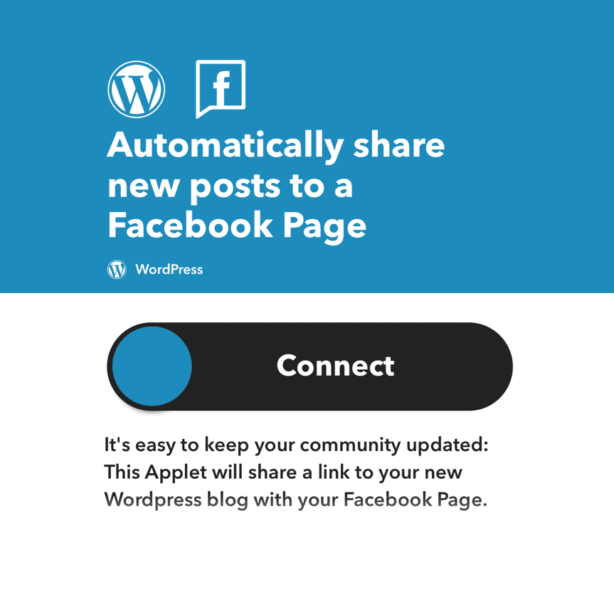 WordPress to Facebook Applet