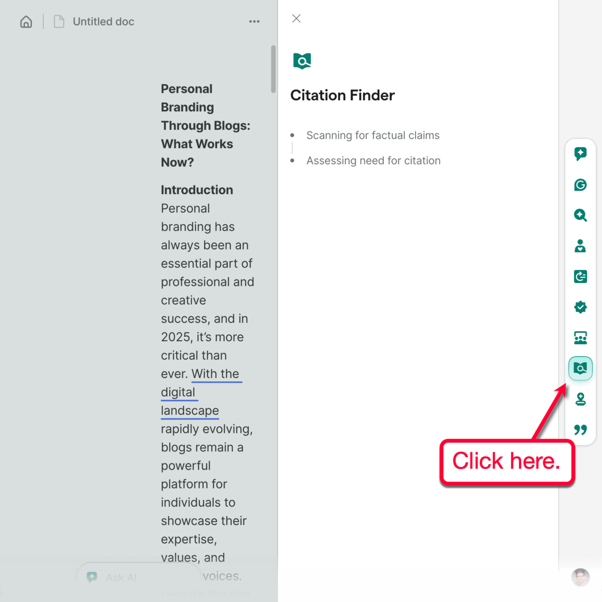 Grammarly AI Citation Finder