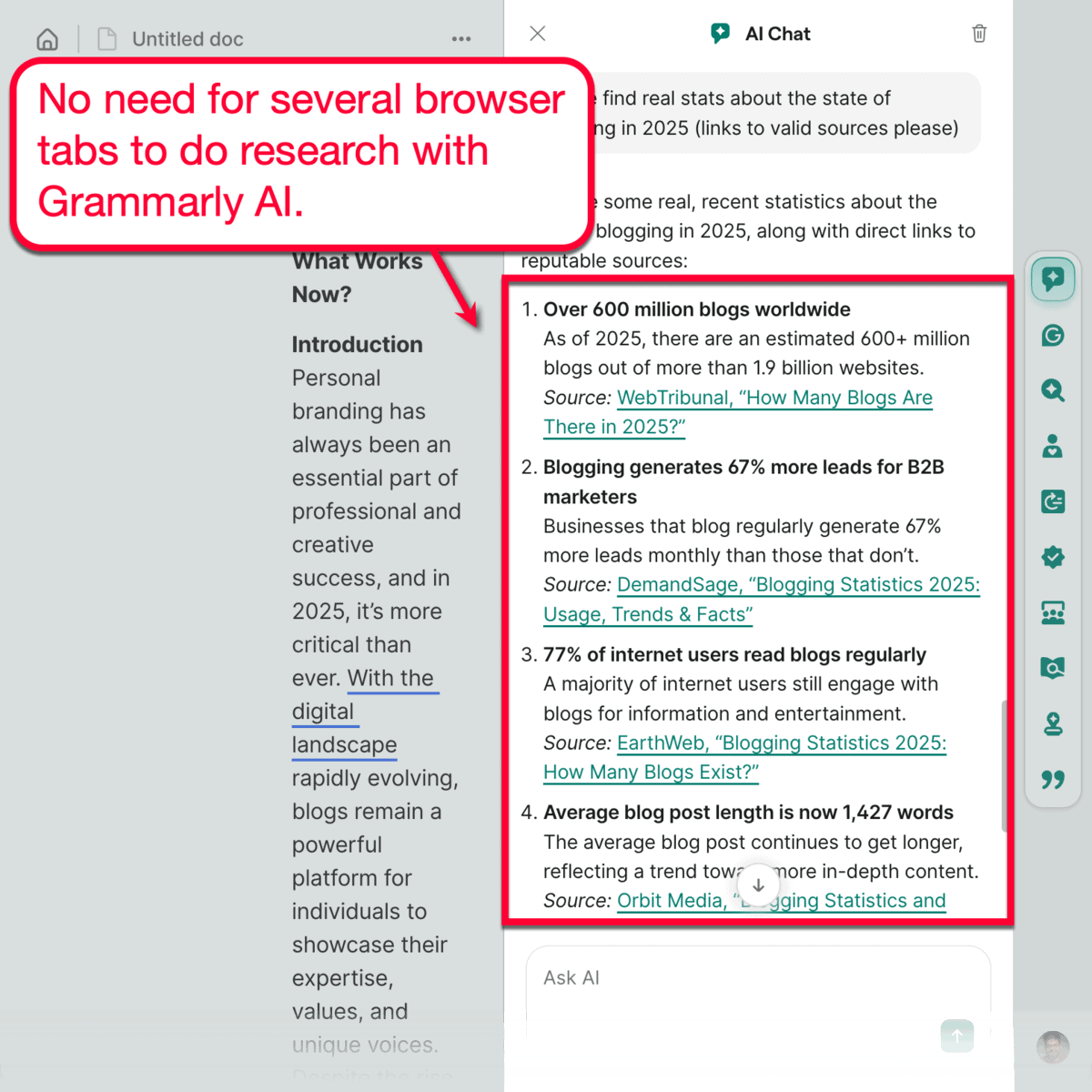 AI Chat Scanned Data Sources