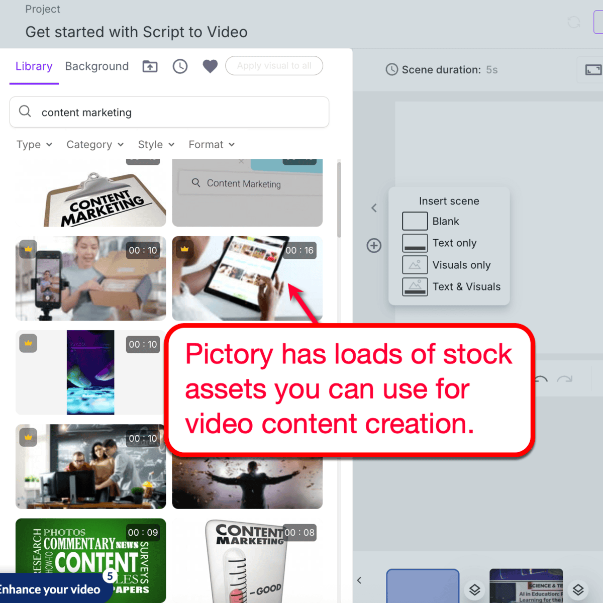 Pictory stock images and videos