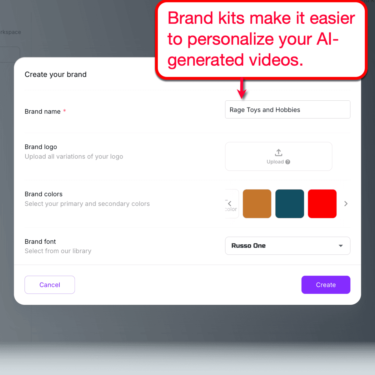 Pictory Brand Kits tool