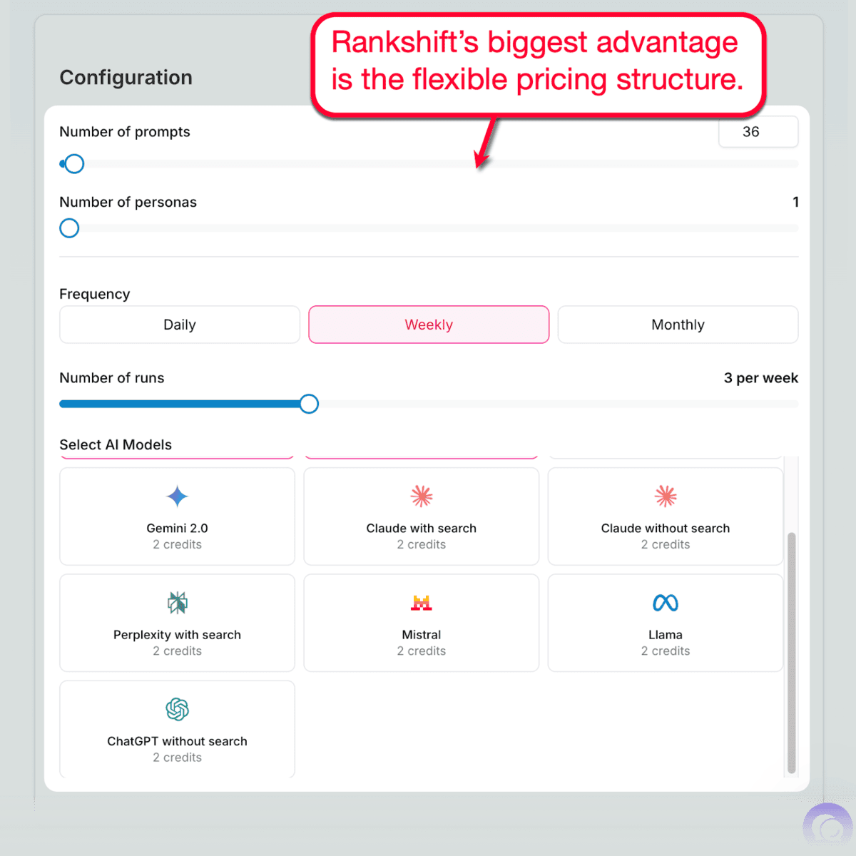 Rankshift Configuration Page