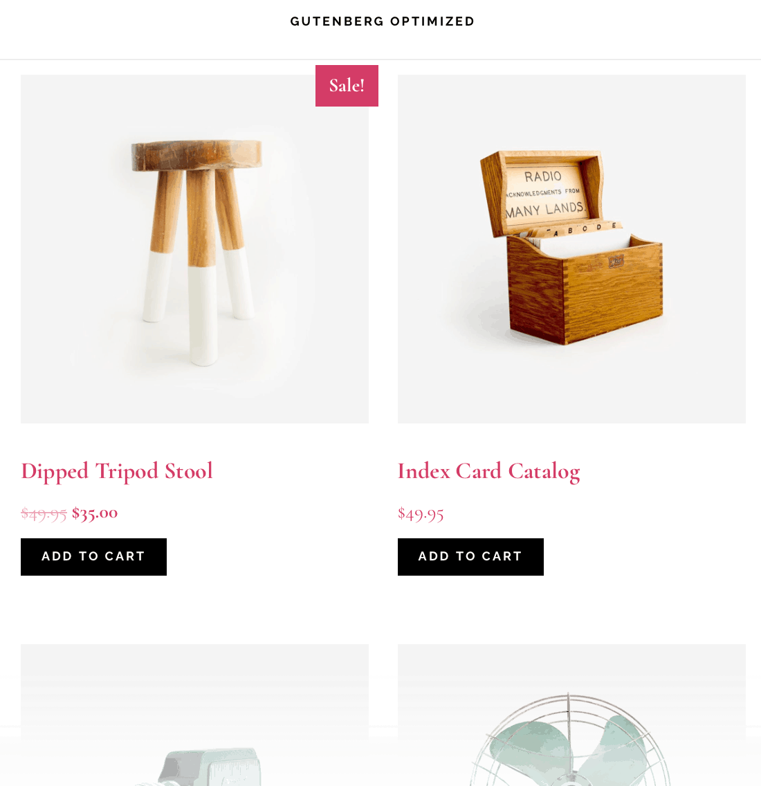 Infinity Pro Products Page