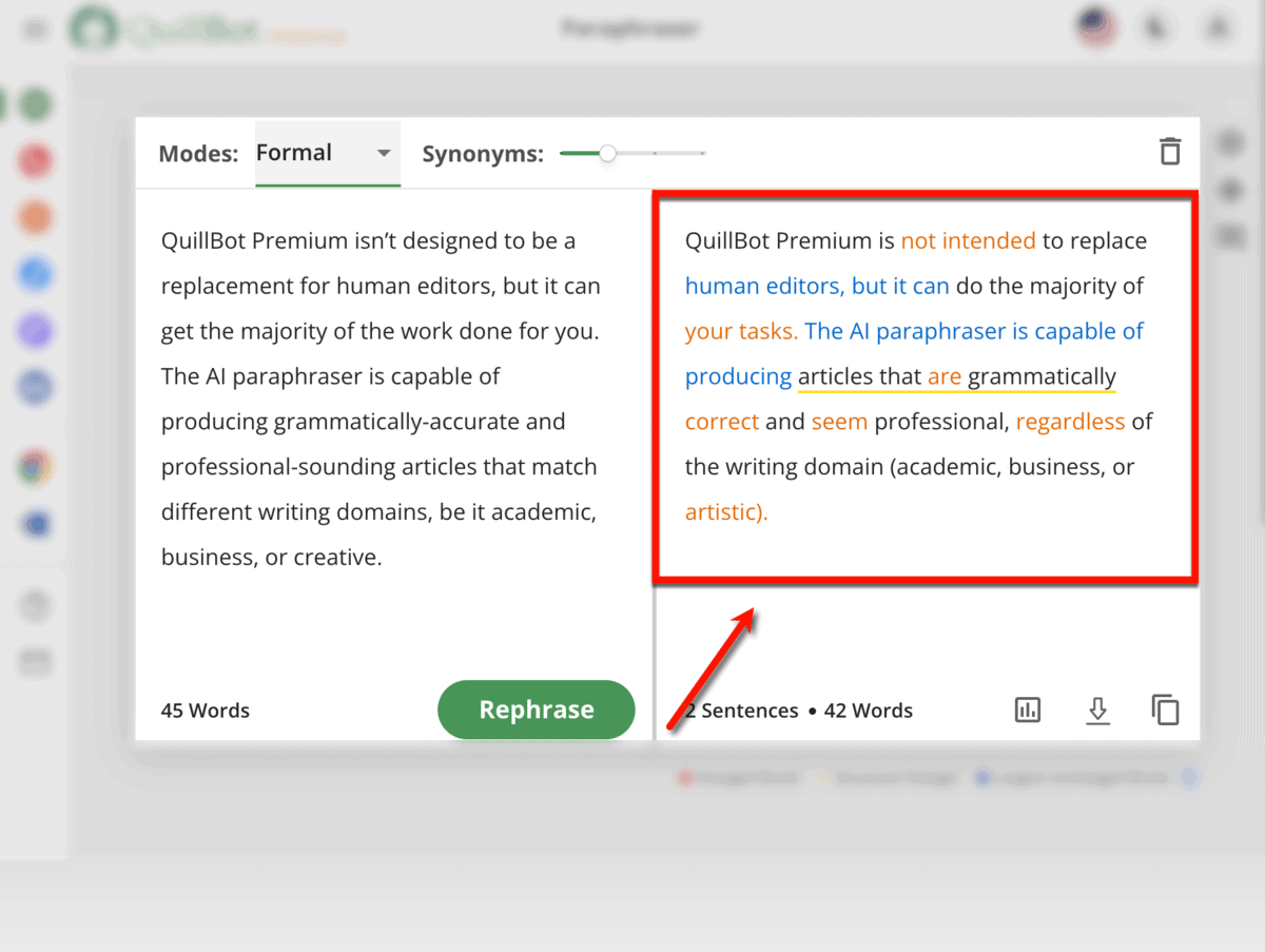 QuillBot Test Formal Mode