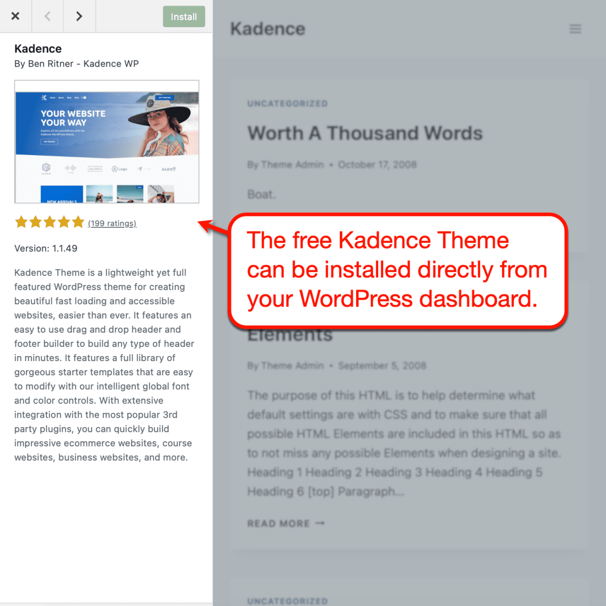 Kadence Theme Free