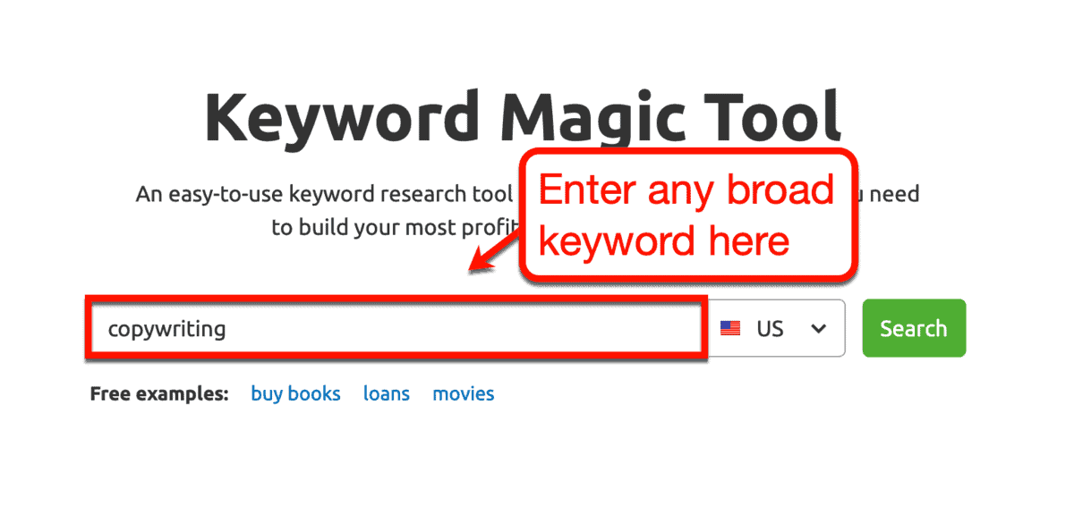 Keyword Magic Tool Interface
