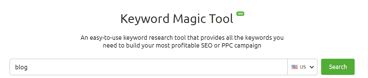 Keyword Magic Tool keyword research