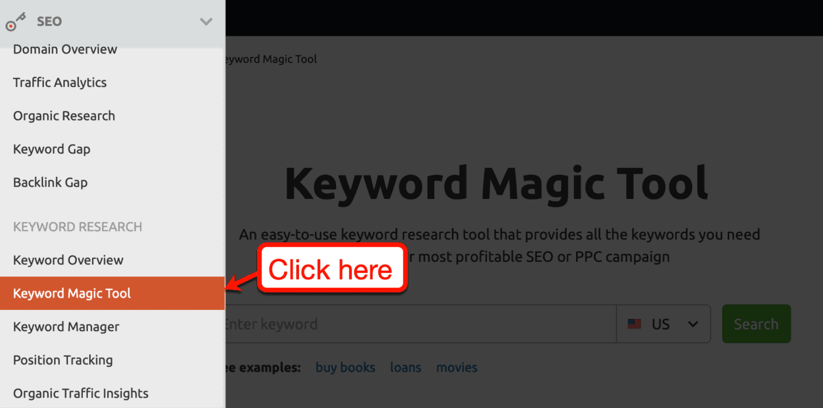 Keyword Magic Tool