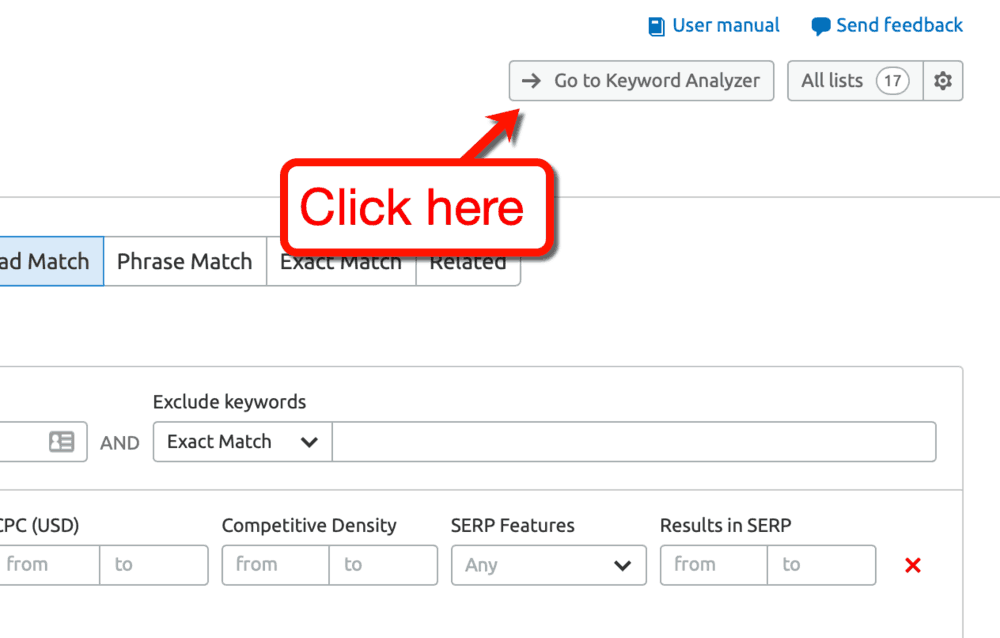 Go to Keyword Analyzer