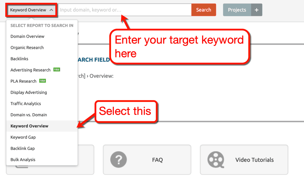 Keyword Overview Page