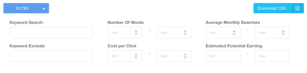 KeywordRevealer Filters