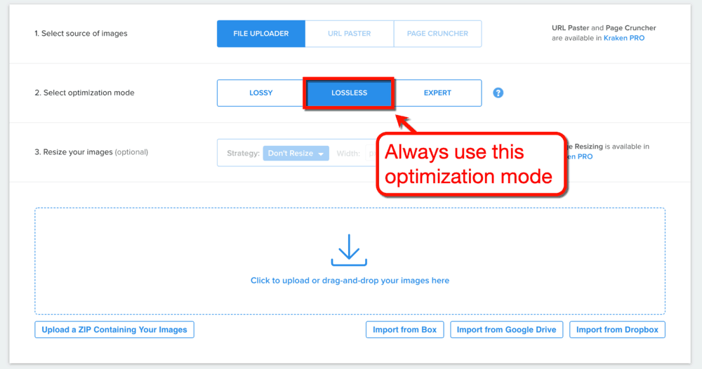 Kraken Lossless Optimization Mode
