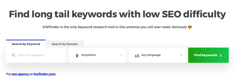 KWFinder Main Interface