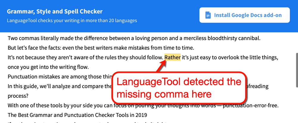LanguageTool Results
