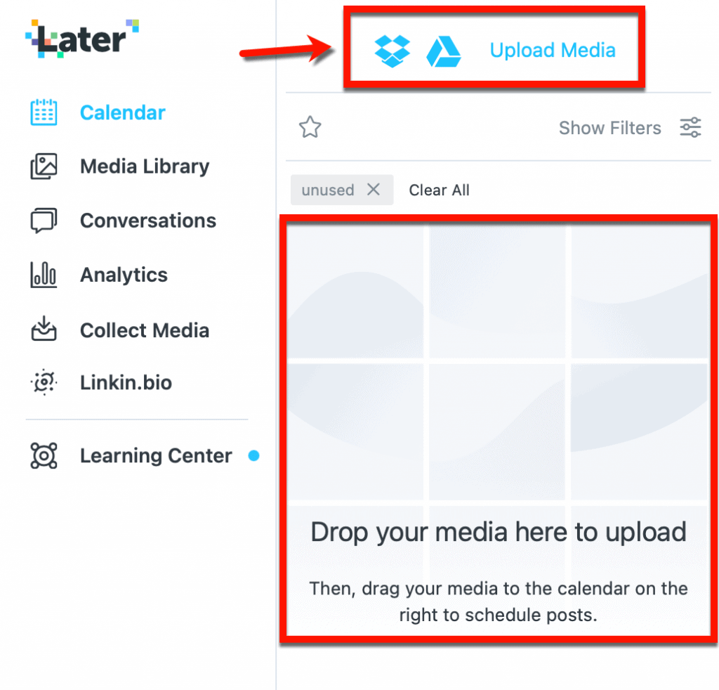 Later Upload Media Options