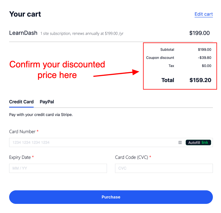 LearnDash price discount