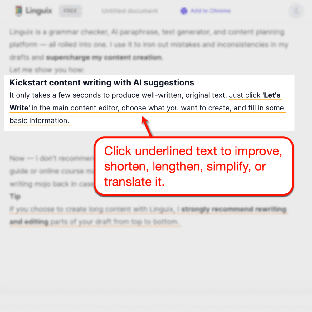 Linguix translation tool