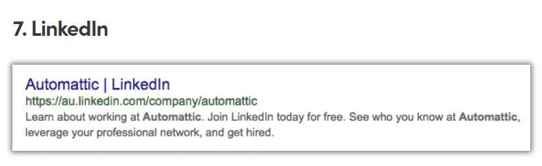 LinkedIn Meta Description