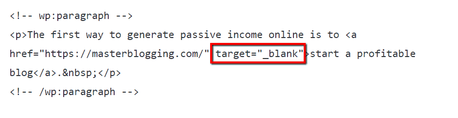 Links target black html