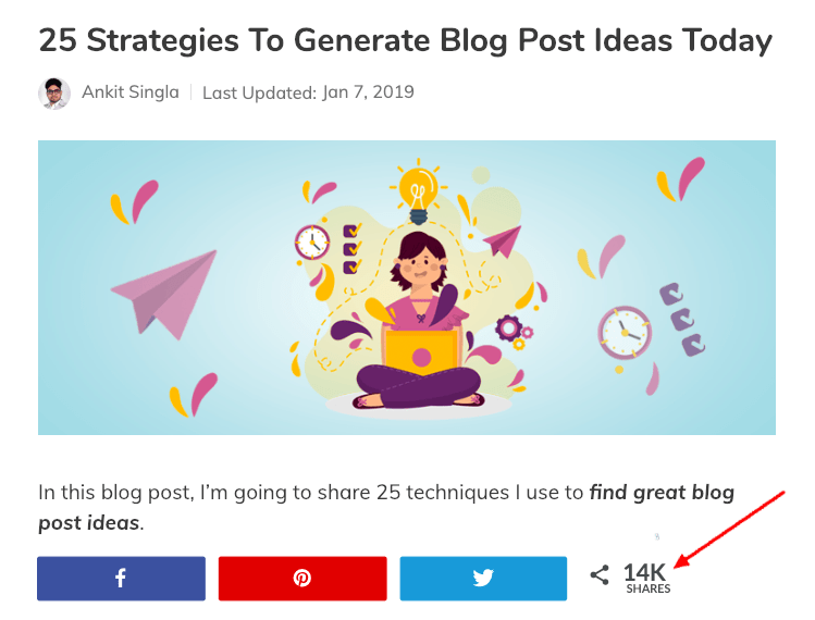 List post social shares