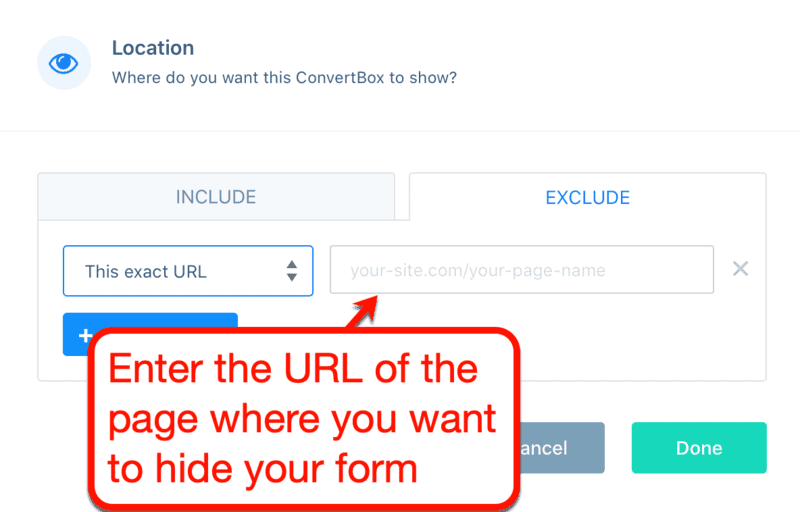 ConvertBox Location Settings