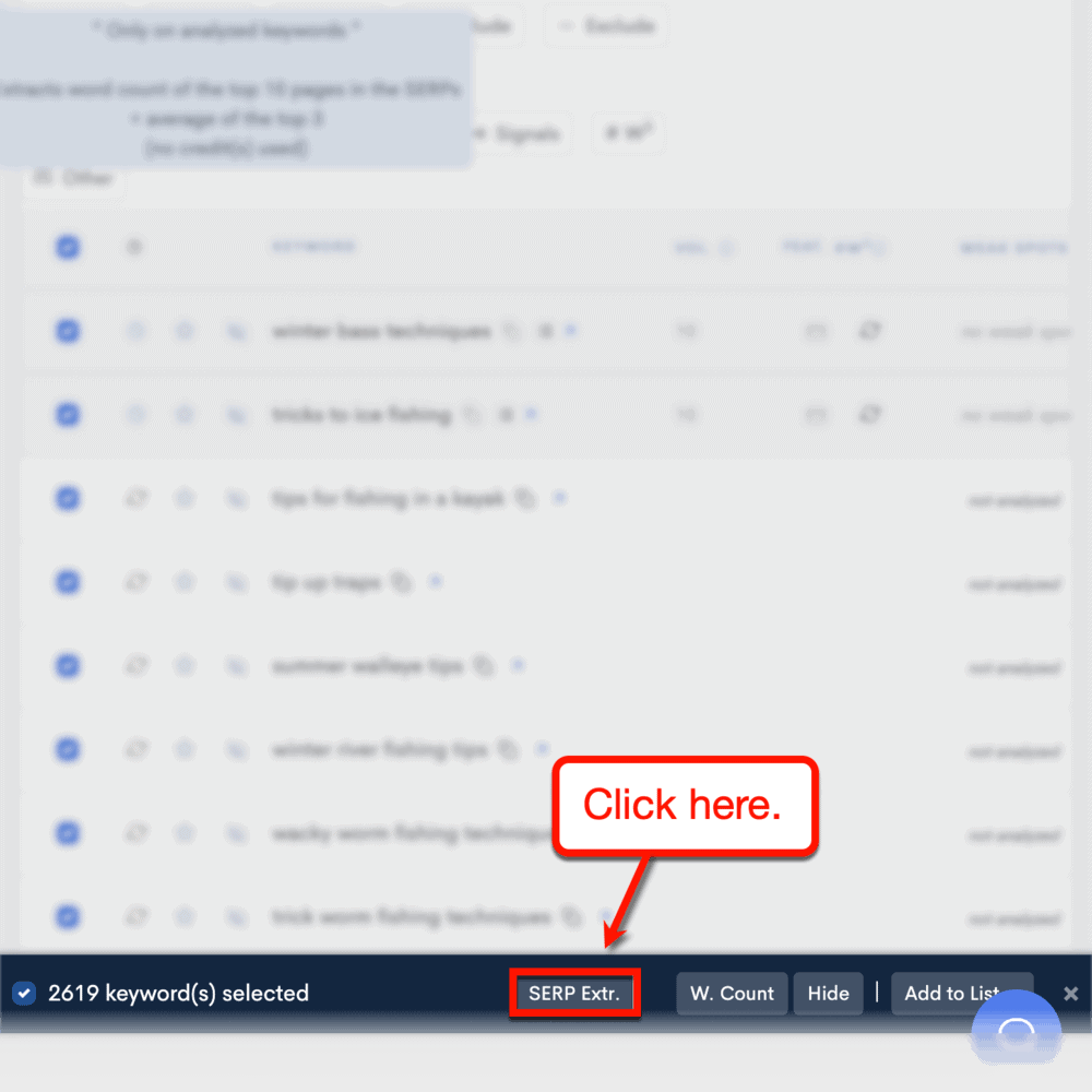 LowFruits SERP data extract tool