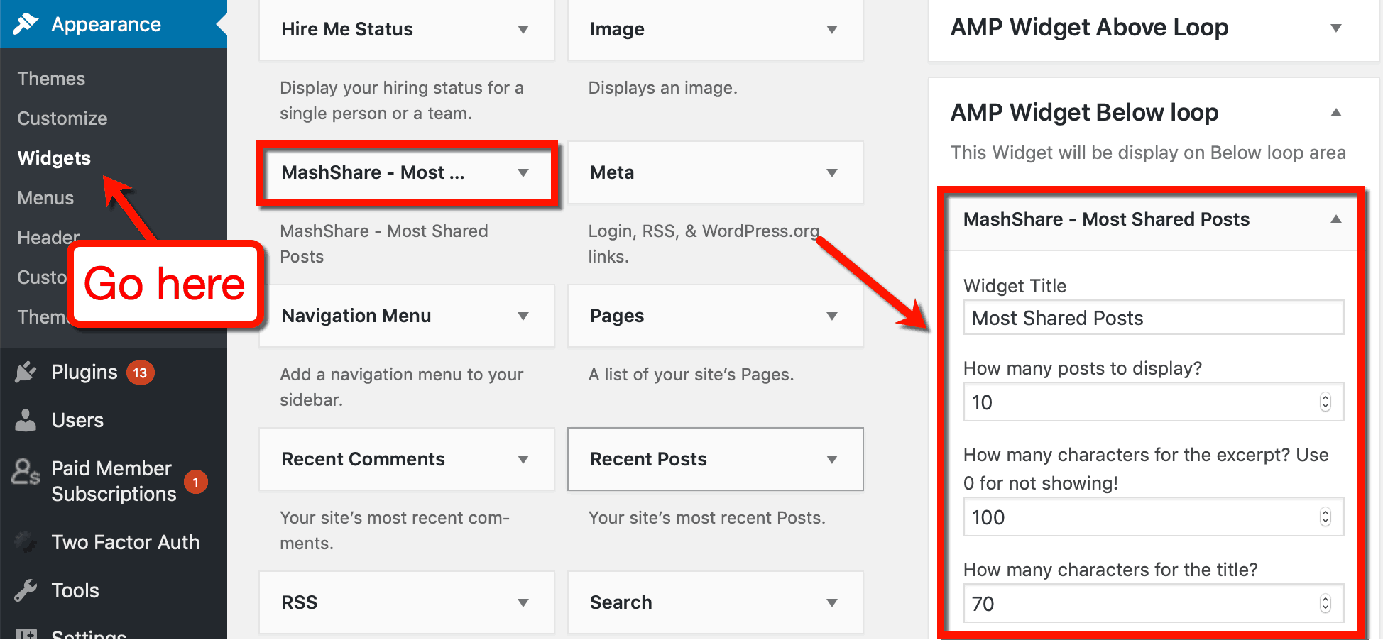 MashShare Use Widget