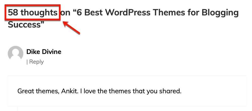 Master Blogging number of comments
