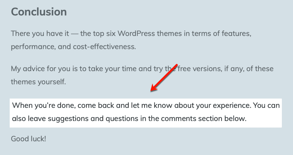 Master Blogging conclusion