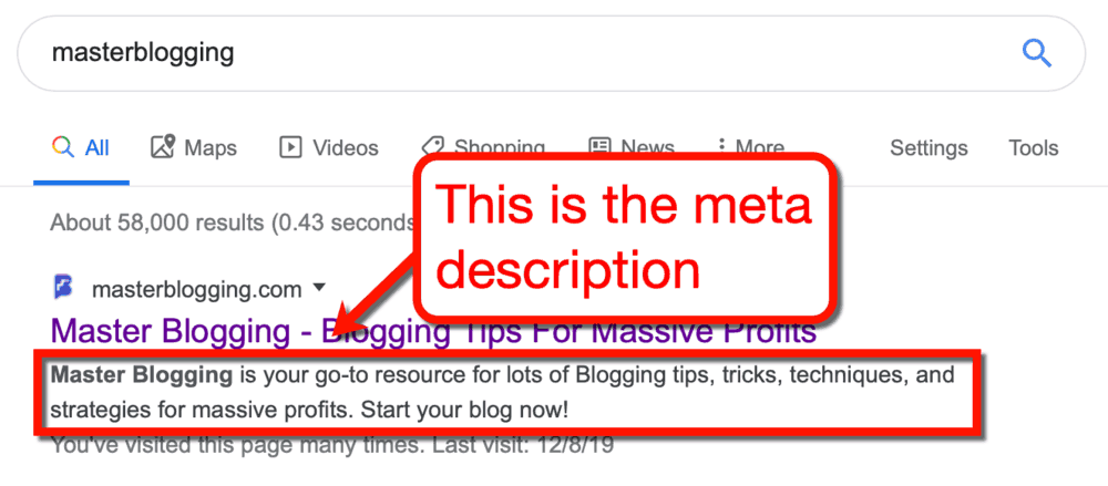 Master Blogging Meta Description Sample