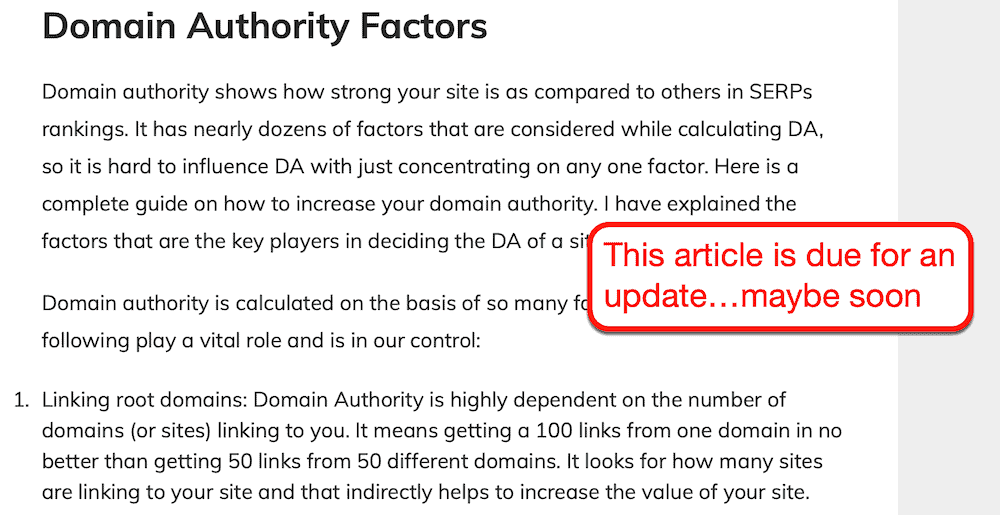 Outdated content from Master Blogging