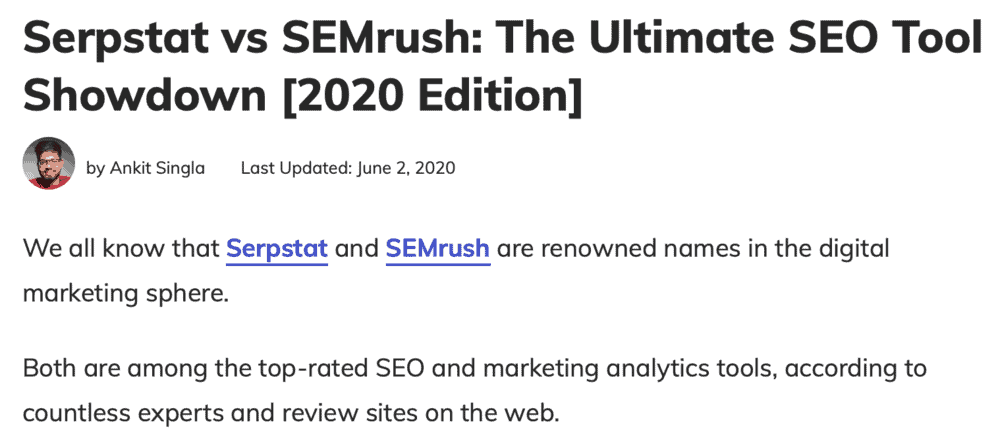 Reviewing both Serpstat and SEMrush