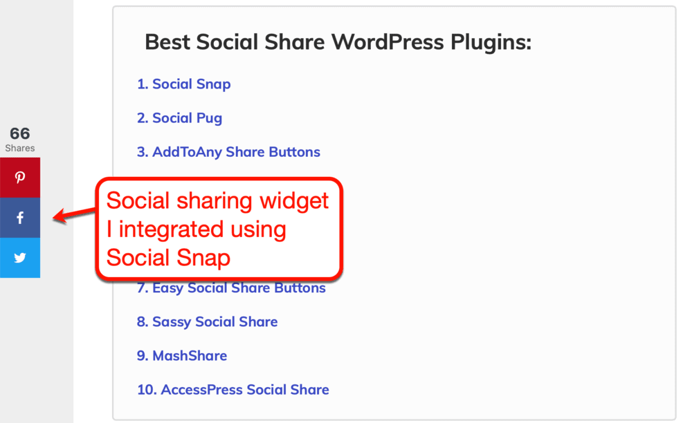 Social Sharing Widget