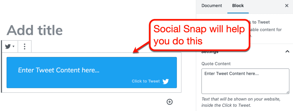 Click To Tweet Gutenberg Block from Social Snap