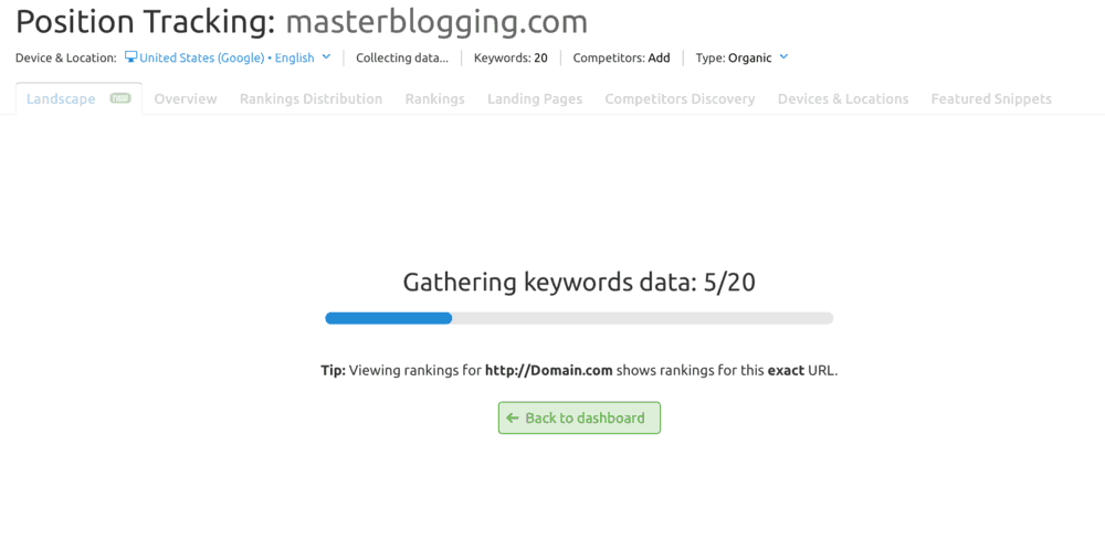 Gathering Keywords Data
