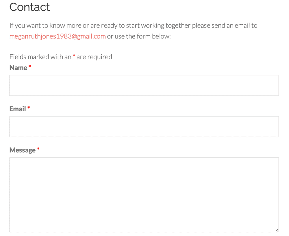 Megan Jones contact form