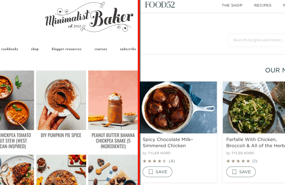 Minimalist Baker and Food52