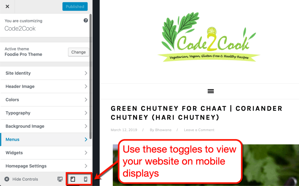Foodie Pro Mobile Preview