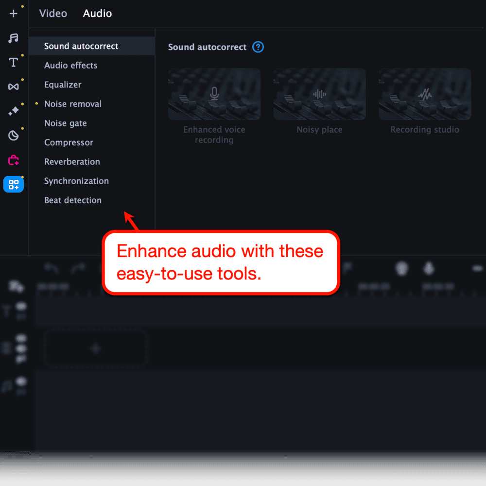 Movavi audio editing tools