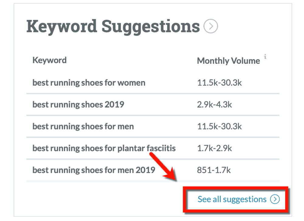 Moz See All Suggestions