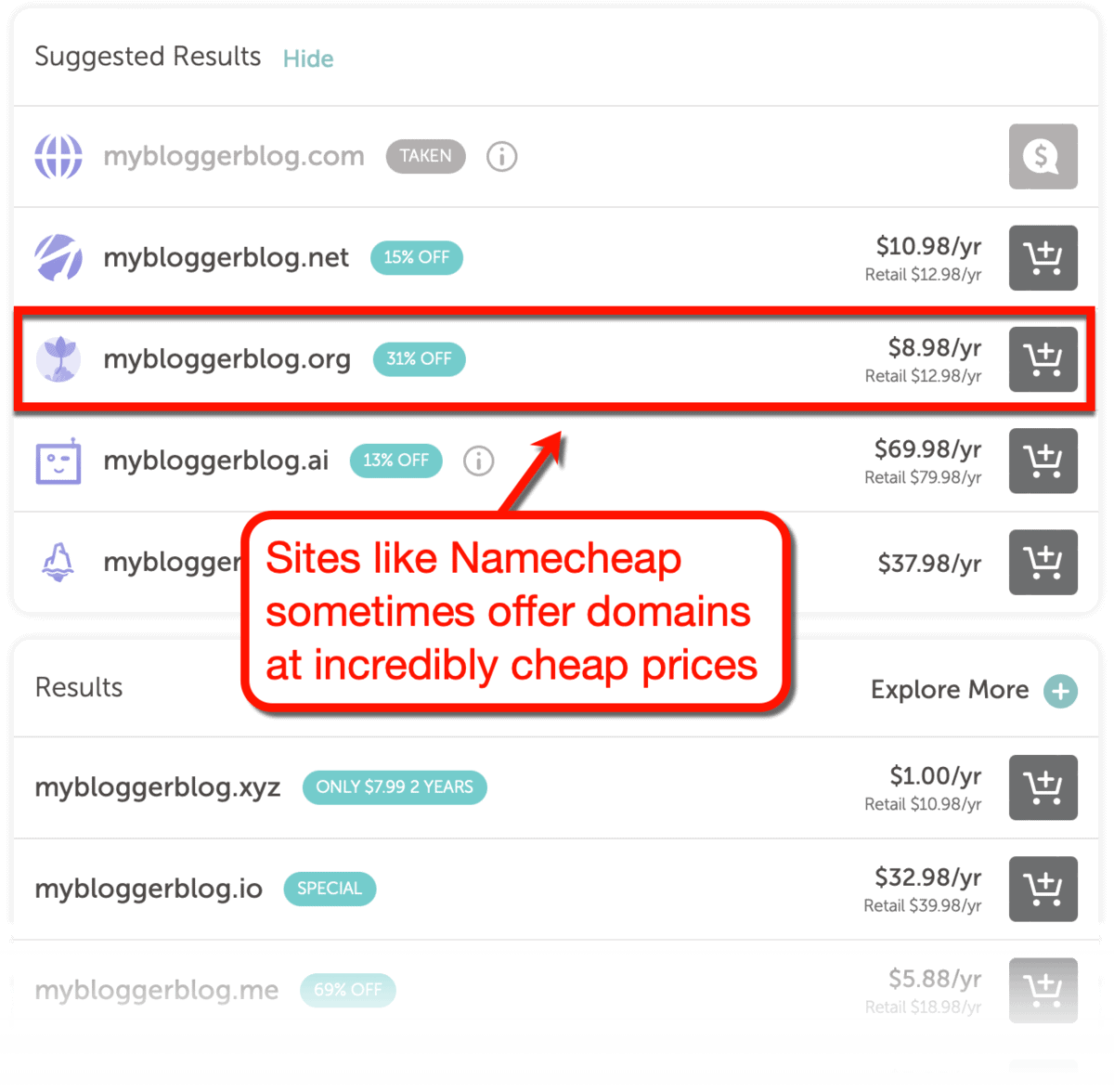 NameCheap Prices
