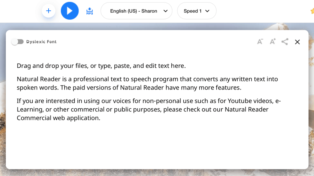 NaturalReader Web Interface