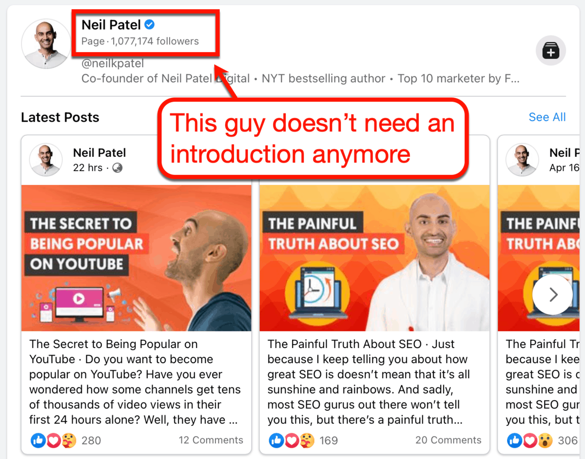 Neil Patel Follower Count