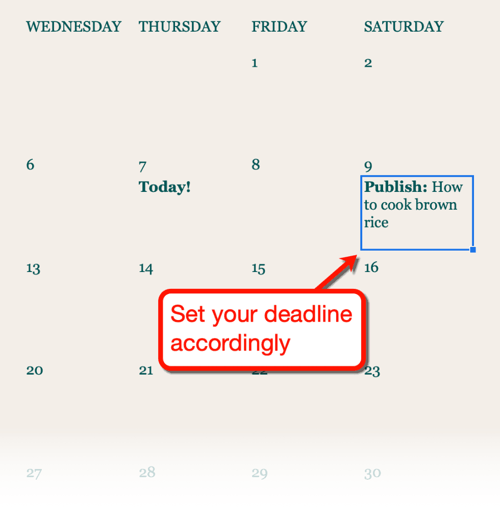 Setting New Post Deadline