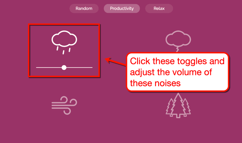 Noisli Main Interface