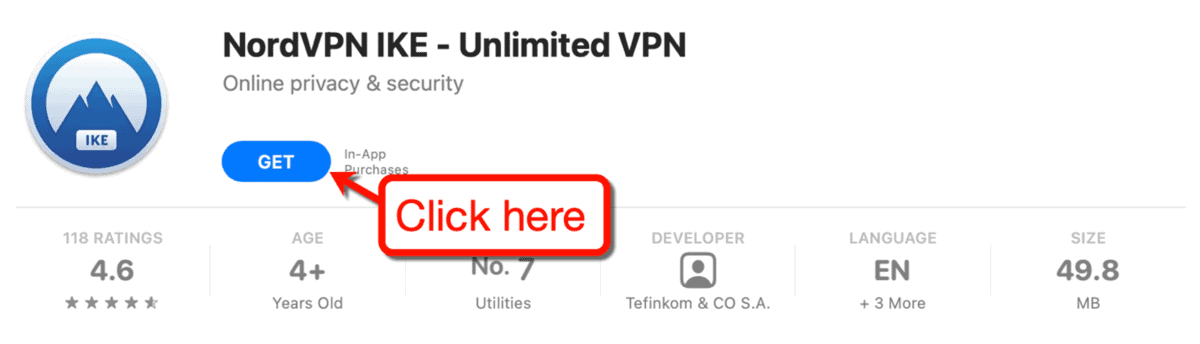 NordVPN from App Store